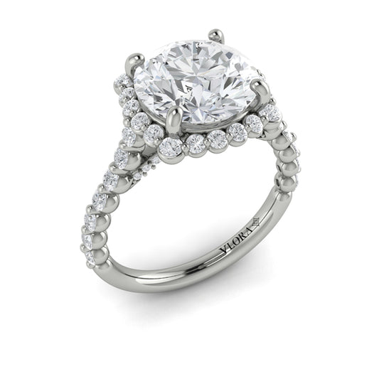 Floating Halo Round Engagement Ring