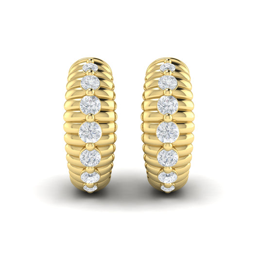 Ribbed Huggie Earrings
