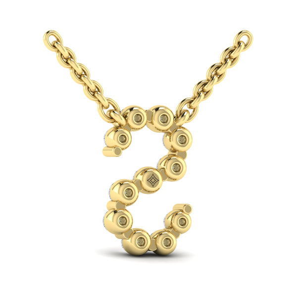 Diamond Alphabet Pendant Necklace, S