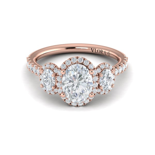 Triple Halo Oval Engagement Ring