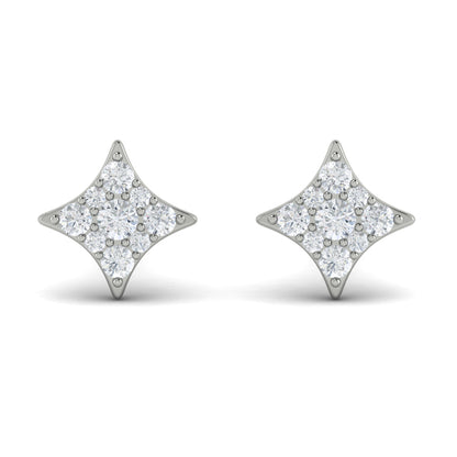 Diamond Cluster Star Stud Earrings