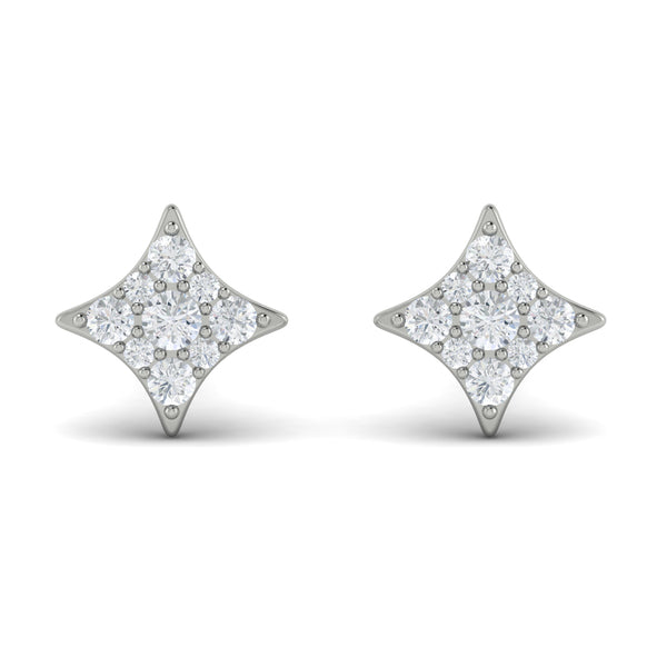 Diamond Cluster Star Stud Earrings