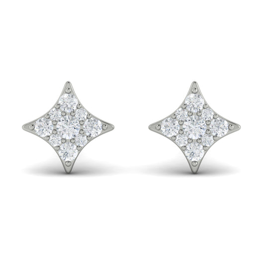 Diamond Cluster Star Stud Earrings