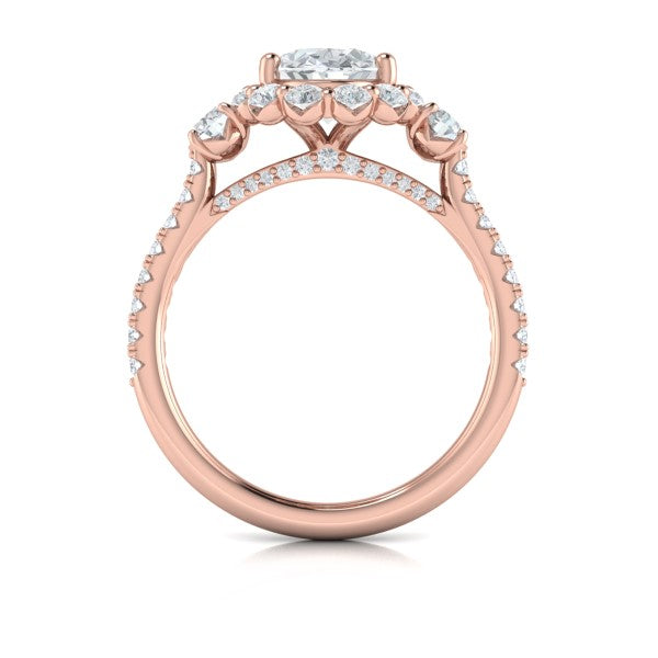 Blossom Halo Oval Engagement Ring