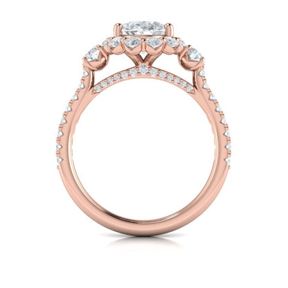 Blossom Halo Oval Engagement Ring