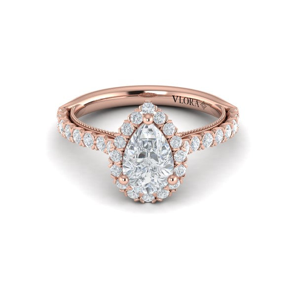 Timeless Pear Halo Engagement Ring