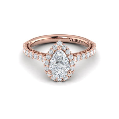Timeless Pear Halo Engagement Ring
