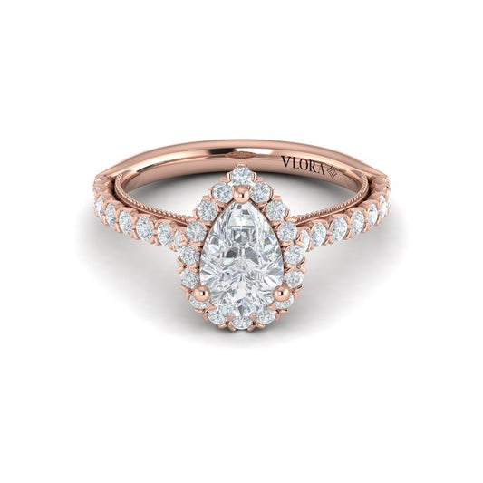 Timeless Pear Halo Engagement Ring