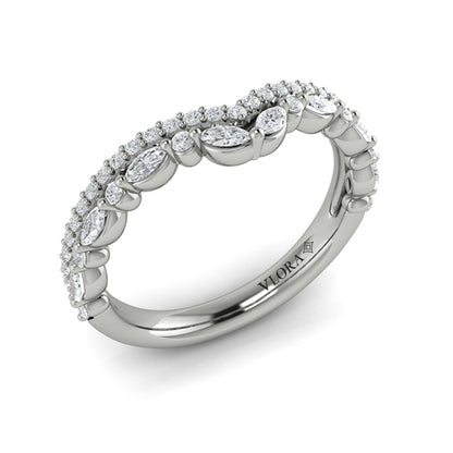 Contour Bands Wedding Band in Platinum by Vlora Bridal