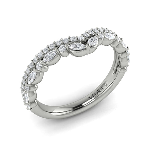 Contour Bands Wedding Band in Platinum by Vlora Bridal