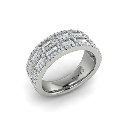 Diamond Baguette Double Row Ring