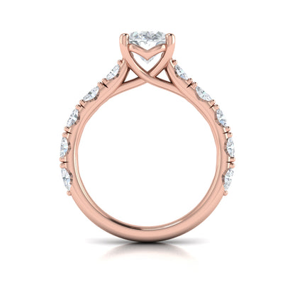 Diamond Accented Oval Engagement Ring