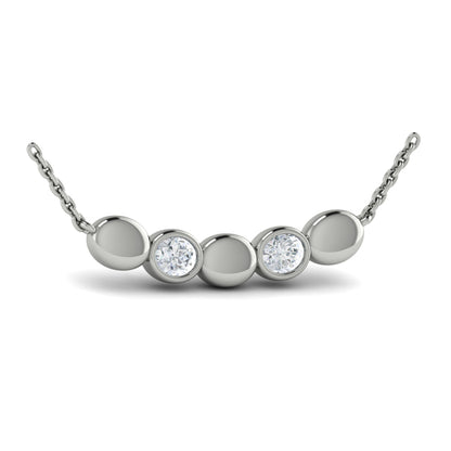 Contoured Gold and Diamond Pebble Necklace