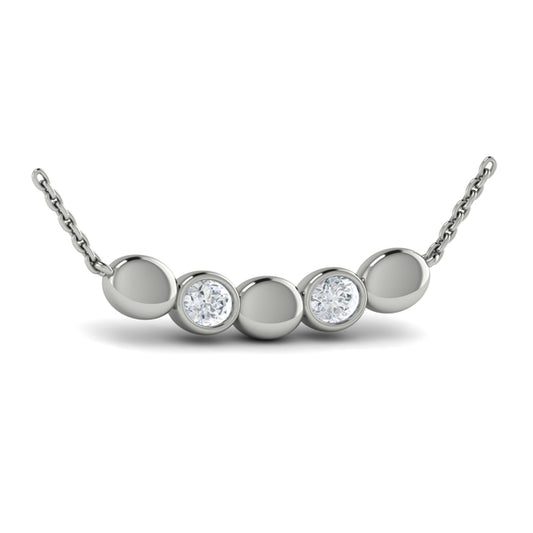 Contoured Gold and Diamond Pebble Necklace