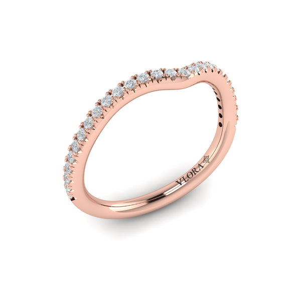 Matching Bands Wedding Band in 14K Rose Gold by Vlora Bridal