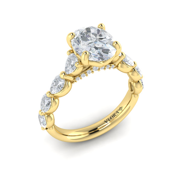 Cascade Oval Engagement Ring