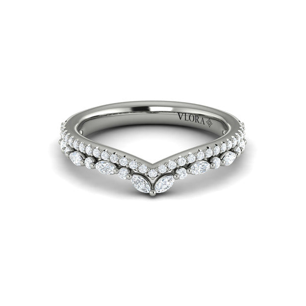 Contour Bands Wedding Band in Platinum by Vlora Bridal
