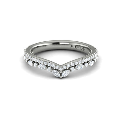 Contour Bands Wedding Band in Platinum by Vlora Bridal