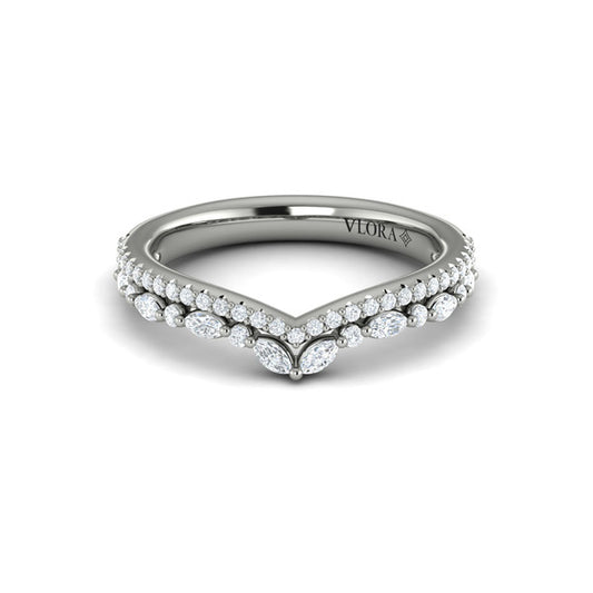 Contour Bands Wedding Band in Platinum by Vlora Bridal