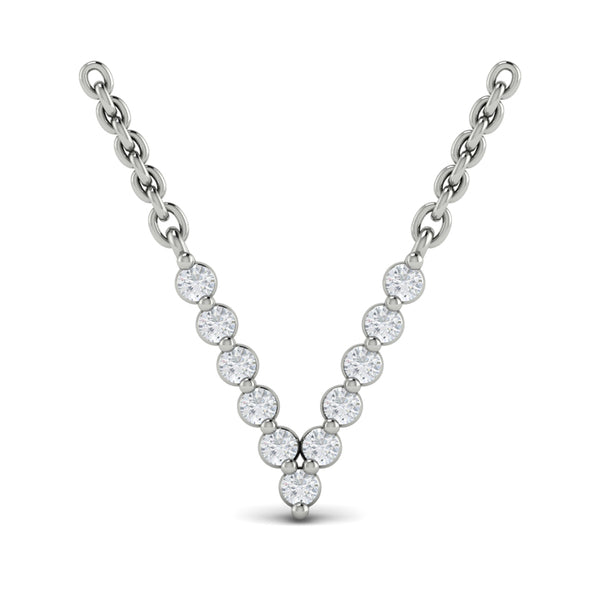 Diamond Alphabet Pendant Necklace, V