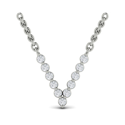 Diamond Alphabet Pendant Necklace, V