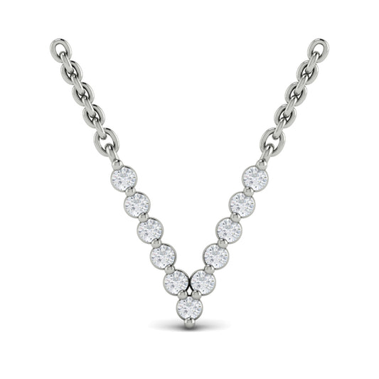 Diamond Alphabet Pendant Necklace, V