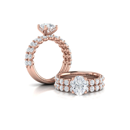 Oval Classic Engagement Ring in 14K Rose Gold by Vlora Bridal
