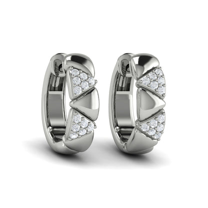 Double Diamond Trinity Huggie Earrings
