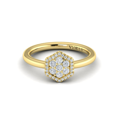 Diamond Cluster Single Honeycomb Ring