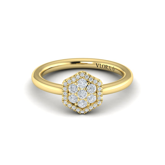 Diamond Cluster Single Honeycomb Ring