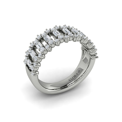 Diamond Baguette and Round Diamond Regal Ring