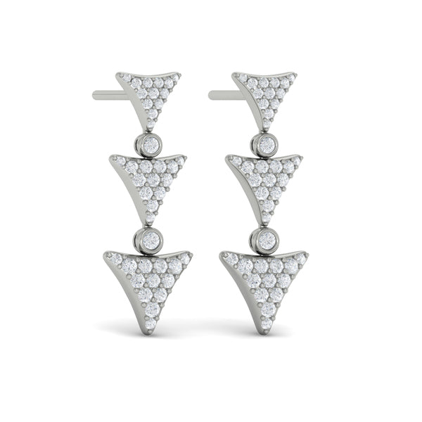 Diamond Trinity Drop Statement Earrings