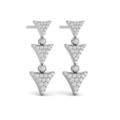 Diamond Trinity Drop Statement Earrings