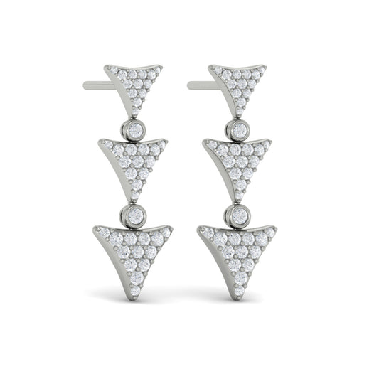 Diamond Trinity Drop Statement Earrings