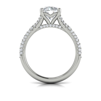 Round Classic, Split Shank Engagement Ring in Platinum by Vlora Bridal