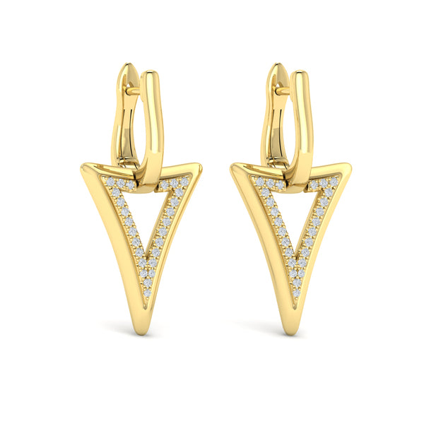 Diamond Open Double Trinity Huggie Earrings