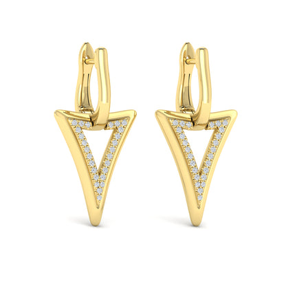 Diamond Open Double Trinity Huggie Earrings