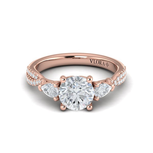 Entwined Three Stone Engagement Ring