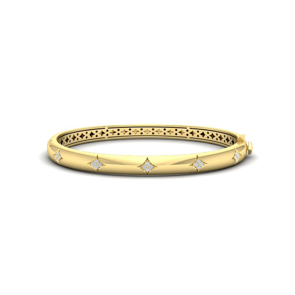 Diamond Vlora Star Hinged Bangle