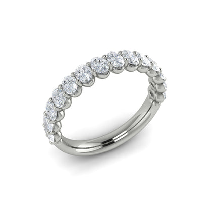 Elegant Oval Shared Prong Stackable Band