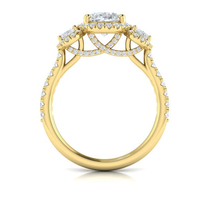 Triple Halo Oval Engagement Ring