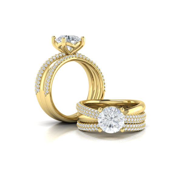Matching Bands Wedding Band in 14K Yellow Gold by Vlora Bridal