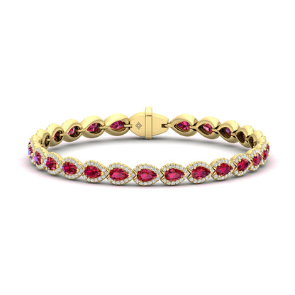Diamond and Ruby Hinged Bangle