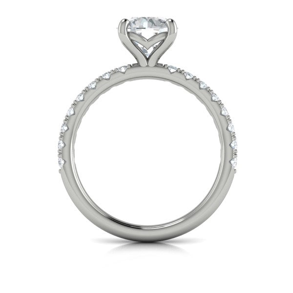 Round Classic Engagement Ring in Platinum by Vlora Bridal
