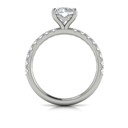 Round Classic Engagement Ring in Platinum by Vlora Bridal