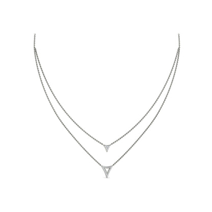 Diamond Open Trinity Two Row Necklace