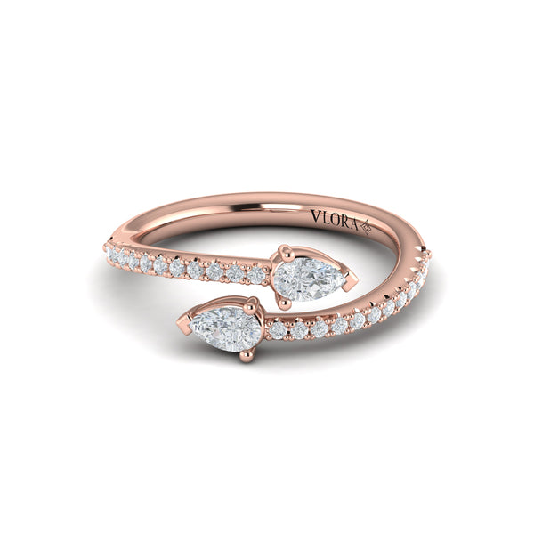 Pear Diamond Wrap Ring