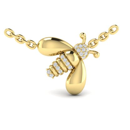 Bee Diamond Pavé Pendant Necklace