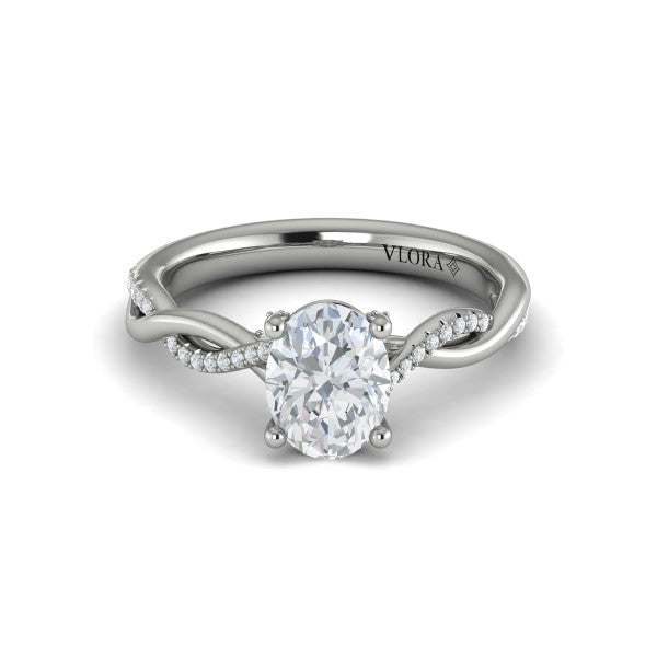 Oval Classic Engagement Ring in Platinum by Vlora Bridal