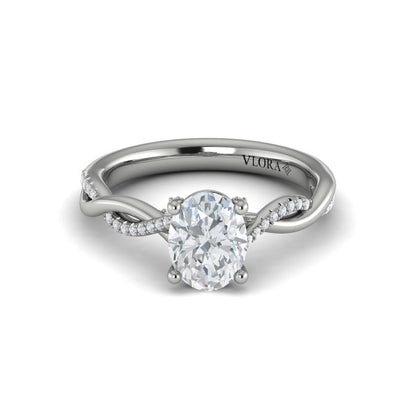 Oval Classic Engagement Ring in Platinum by Vlora Bridal